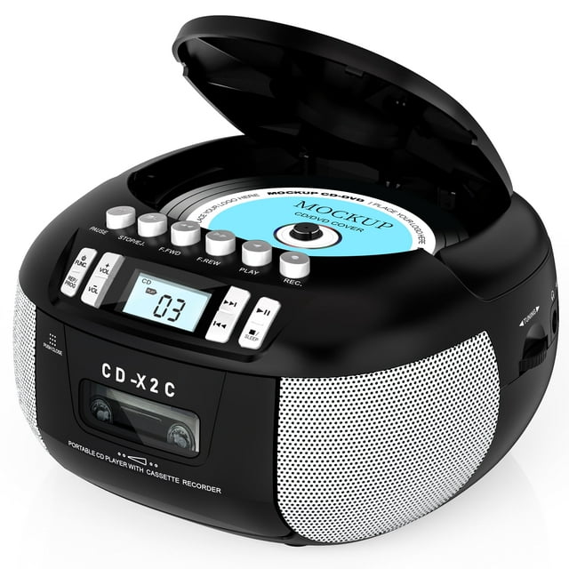 Jazmm CD Player Boombox Cassette Player Combo with Bluetooth, AM/FM ...