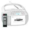 thumbnail image 1 of Jazmm CD Player Combo with Bluetooth, Boombox Cassette Portable CD Players, Support AM FM Radio/Remote Control/AUX/USB/Earphone, AC/Battery Operated, LCD Display for Home, Kids, Gift (White), 1 of 7