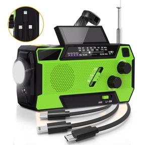 Jazmm Hand Crank Emergency Radio, Emergency Radio,Solar Radio,NOAA/AM/FM Weather Radio, 7400mWh Battery Operated 3 in 1 Charging Cable, LED Reading Light,SOS, for Winter Storm Hurricane Survival Gear