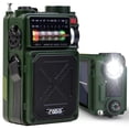 thumbnail image 1 of Jazmm Solar Emergency Radio with 4000mAh Power Bank, Hand Crank & Bluetooth 5.0, Portable Survival Radio with SOS Alarm/Flashlight, NOAA Weather/FM/AM/SW for Camping, Hiking, Blackouts, 1 of 7