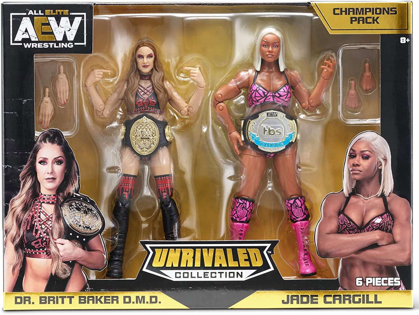 Jazwares AEW Unrivaled Britt Baker & Jade Cargill Action Figures