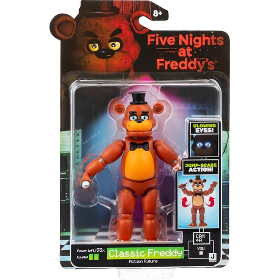 Jazwares Five Nights at Freddys Classic Freddy - 5-Inch Articulated Figure with Jumpscare Feature and Glow-in-The-Dark Eyes