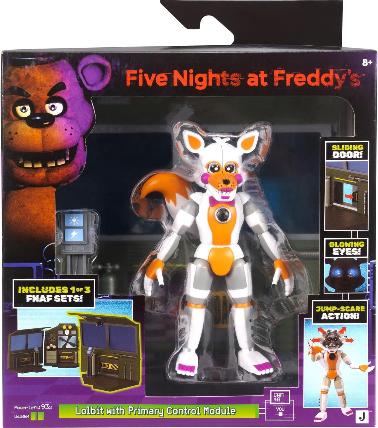 Jazwares Five Nights at Freddy’s Lolbit Office Set - 5-Inch Articulated Figure with Jumpscare Feature, Glow-in-The-Dark Eyes, and Diorama