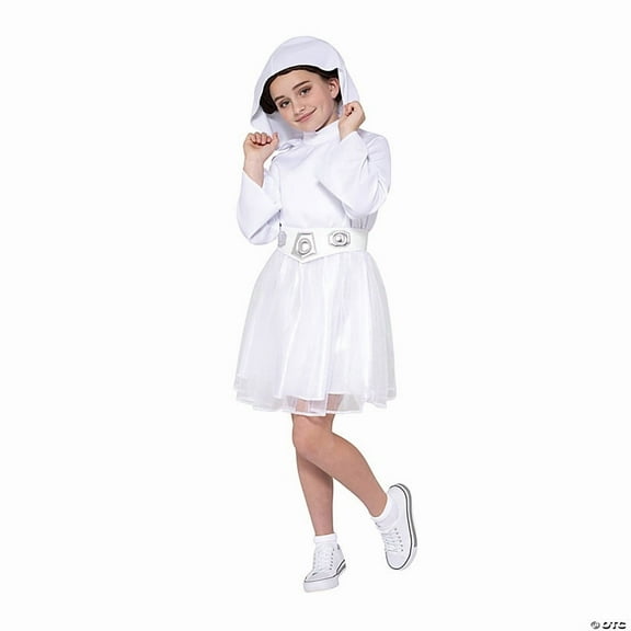 Star Wars Girl's Princess Leia Halloween Costume Dress - White '12-14