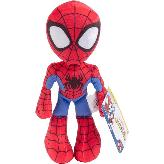Jazwares Marvel Spidey and His Amazing Friends 8" Spider-Man Plush - Spider Man Stuffed Animal Toy Figure - Officially Licensed