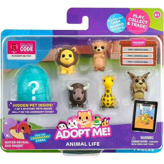 Jazwares Pet Animal Life Mini Figure AME0018, 6 Pack