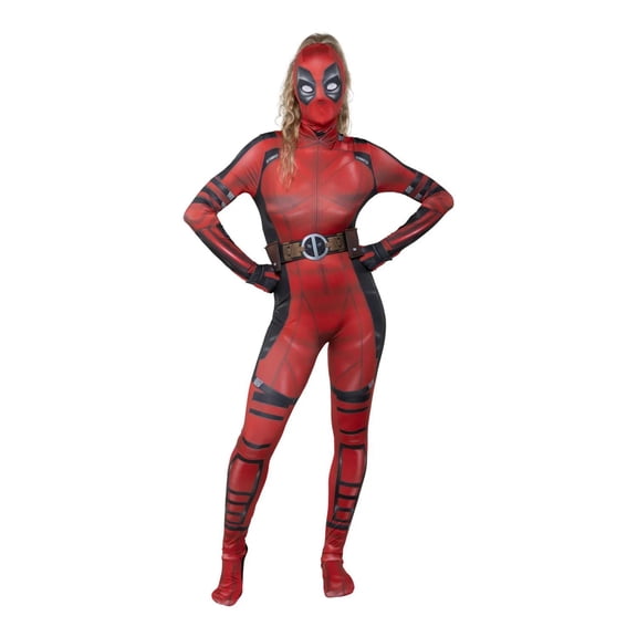Jazwares Womens Zentai Marvel Lady Deadpool Costume - Size X Small - Red