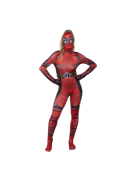Womens Zentai Marvel Lady Deadpool Costume - Size X Small - Red