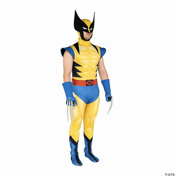 Marvel Men's Wolverine Halloween Deluxe Costume Jumpsuit - Yellow X Small
