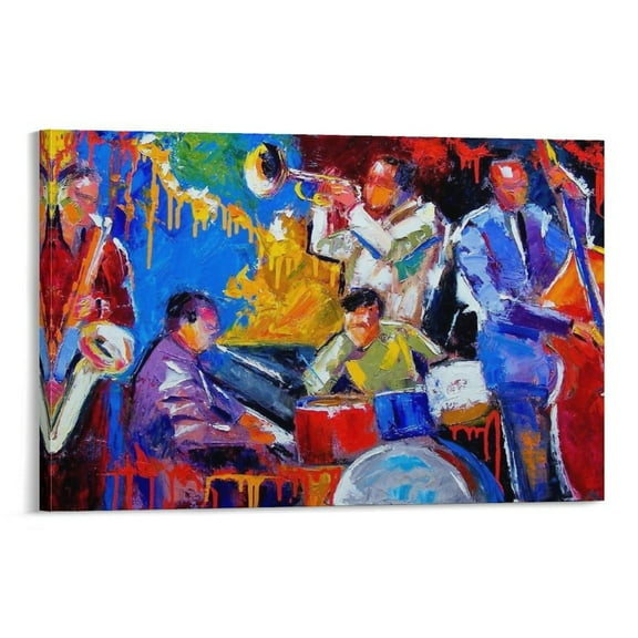 Jazz Art Poster (3) Print Photo Art Painting Canvas Poster Home Decorative Bedroom Modern Decor Posters Gifts 24x36inch(60x90cm)