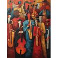 thumbnail image 1 of Jazz Band Abstract Canvas Print Wall Decor for Living Room Bedroom Dining Room Office Music Studio, 1 of 8