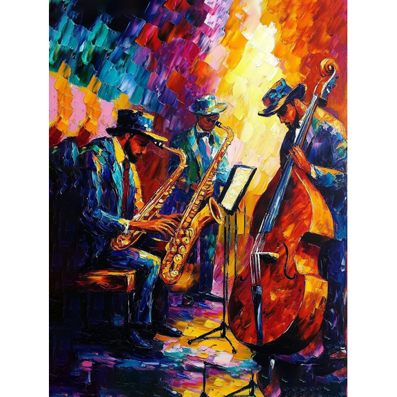 Jazz Band Canvas PaintingSuitable for Living Room Bedroom Office Cafe and Hotel Decoration.
