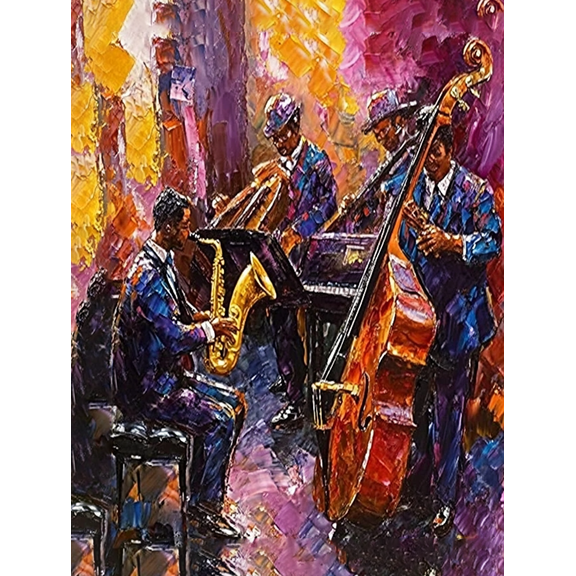 Jazz Band Canvas PaintingSuitable for Living RoomBedroomOfficeHotelRestaurant Decoration.