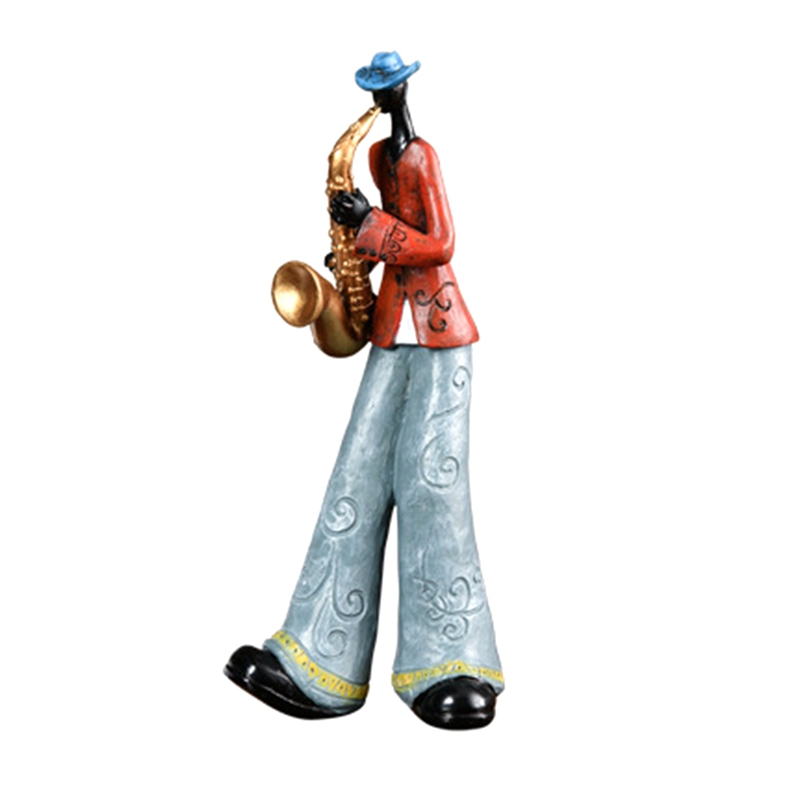 Jazz Band Player Figurines Vintage Musician Figure Resin Statues D