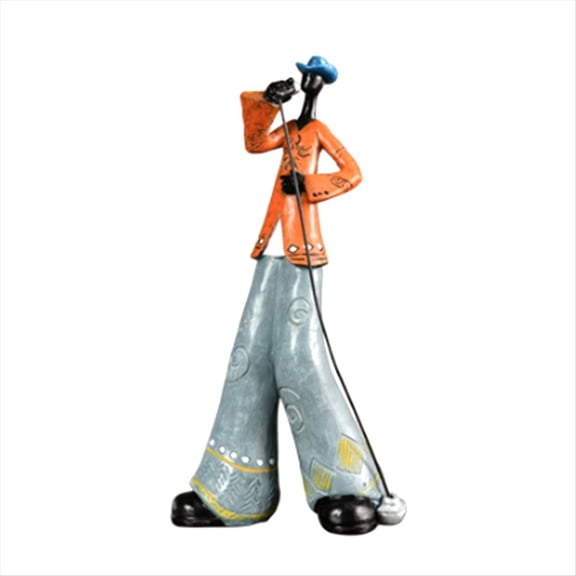 Jazz Band Player Figurines Vintage Musician Figure Resin Statues Desktop Ornament Retro Sculpture Home Indoor Decor A