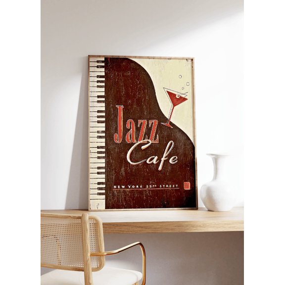 Jazz Cafe Cocktail Piano Bar Poster 8x12 UNFRAMED