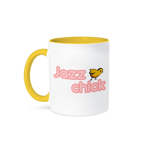 Jazz Chick, 15oz Two-Tone Yellow Mug