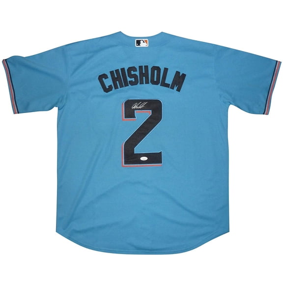 Jazz Chisholm Autographed Miami Marlins (Baby Blue #2) Custom Jersey - JSA