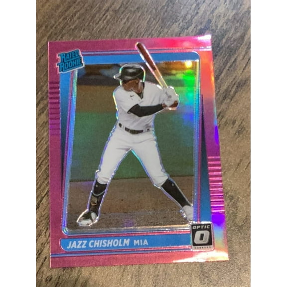 Jazz Chisholm Miami Marlins MLB 2021 Donruss Holo Pink 58 Rated Rookie