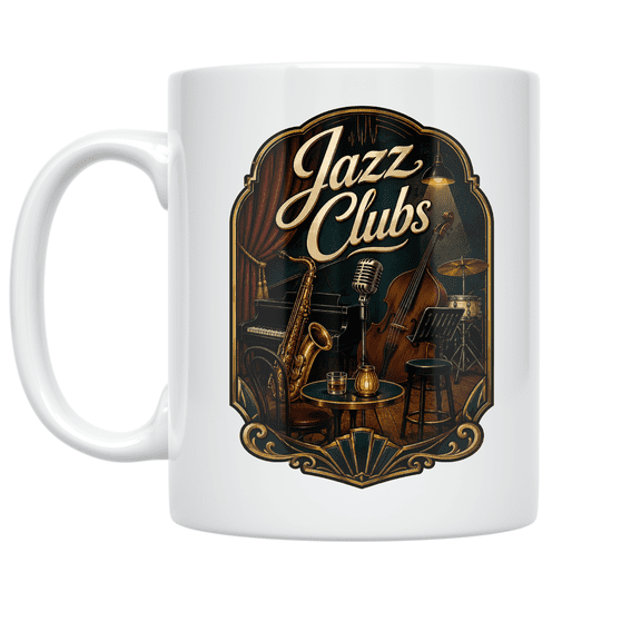 Jazz Clubs Vintage Design - Jazz Enthusiast - 11 oz Ceramic Coffee Mug