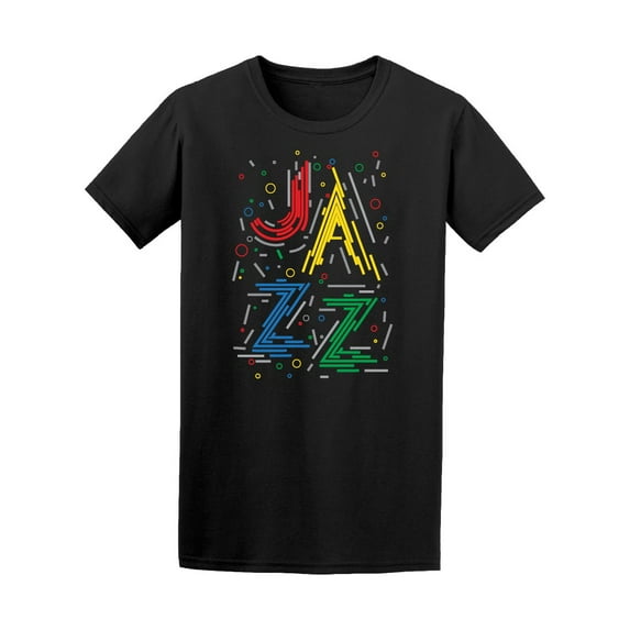 Jazz Colorful Graphic T-Shirt Men -Image by Shutterstock, Male Small