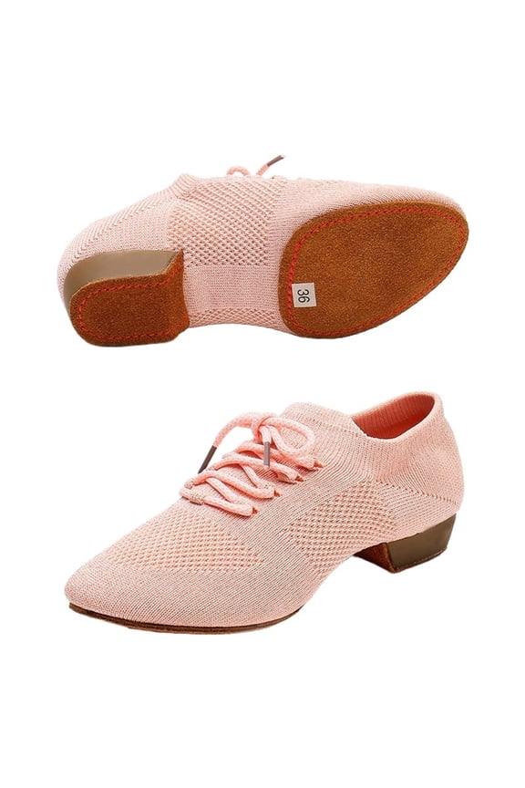Jazz Dance Shoes Women Line Dancing Shoes Soft Bottom Woman Dance Sneakers Casual Slippers Mesh Knitted Slip-on Female Shoes