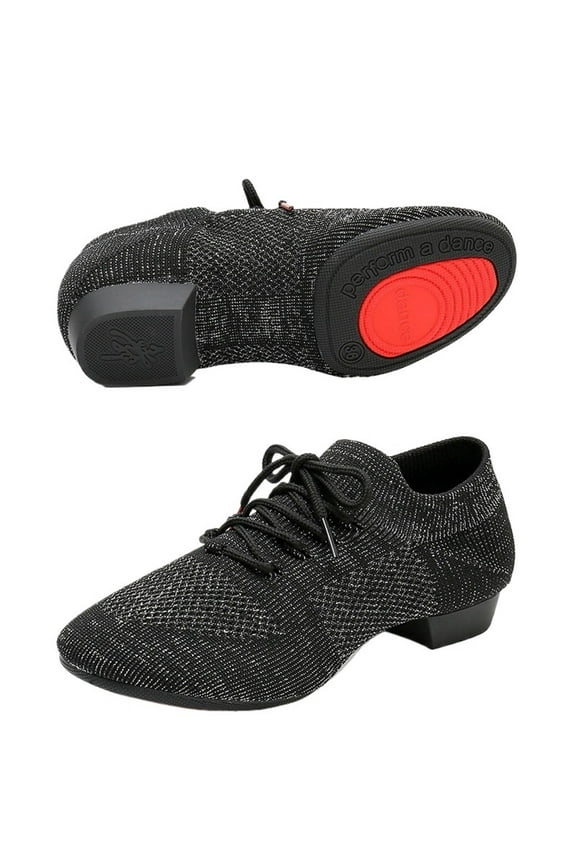 Jazz Dance Shoes Women Line Dancing Shoes Soft Bottom Woman Dance Sneakers Casual Slippers Mesh Knitted Slip-on Female Shoes