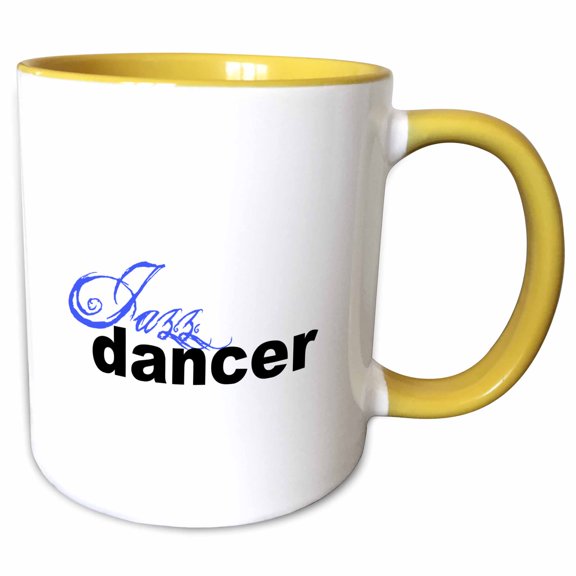 3drose, Jazz Dancer, 11oz Two-tone Yellow Mug