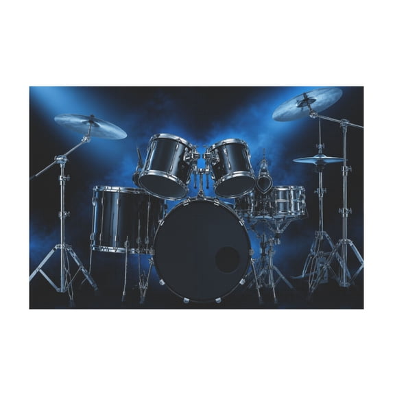 Jazz Drum Kit Musical Instrument Canvas Wall Art for Home Living Room Decor 12*18in