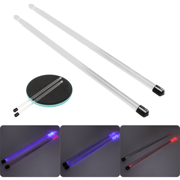 Jazz Drum Sticks Luminous Drum Stick, Bright Drumsticks Polymer Acrylic for Stage Performance
