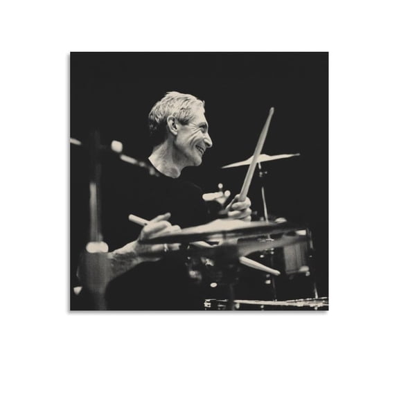 Jazz Drummer Charlie Watts Poster Canvas Poster Canvas Wall Art Prints Poster Gifts Photo Picture Painting Posters Room Decor Home Decorative 16x16inch(40x40cm)