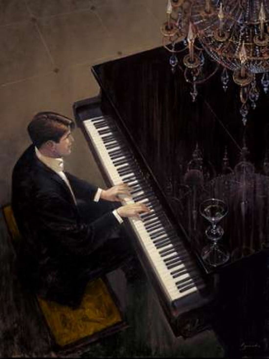 Jazz Duet - Piano Canvas Art - Brent Lynch (22 x 28)