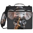thumbnail image 1 of Jazz Elephant Printed Zipper Binder with Handle&Shoulder Strap 2 inch 3 Ring 500+300 Sheet Capacity File Folder Organizer, 1 of 8