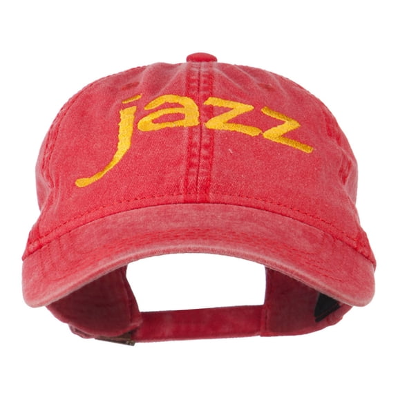 Jazz Embroidered Cotton Cap - Red OSFM