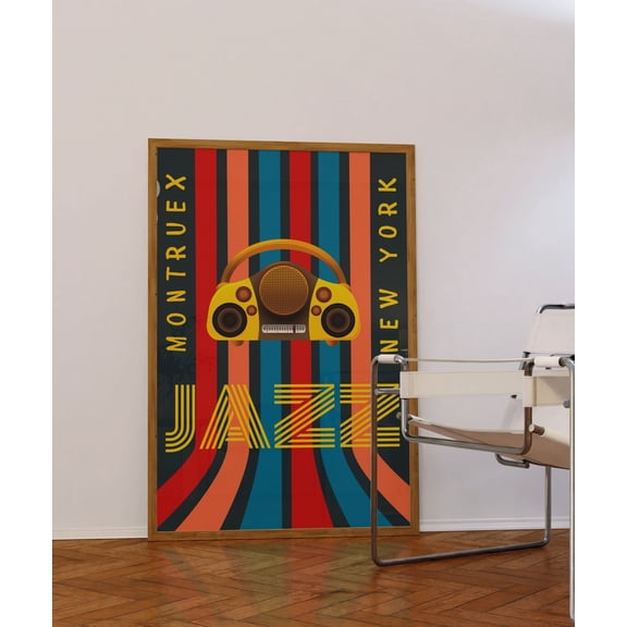 Jazz Festival Art Poster Mid Century Modern Music Poster, 8x12 UNFRAMED