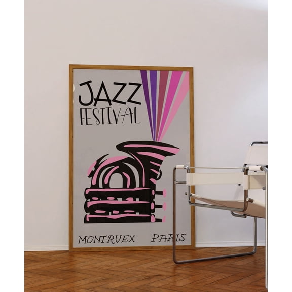 Jazz Festival Poster Mid Century Modern Music Poster, 8x12 UNFRAMED