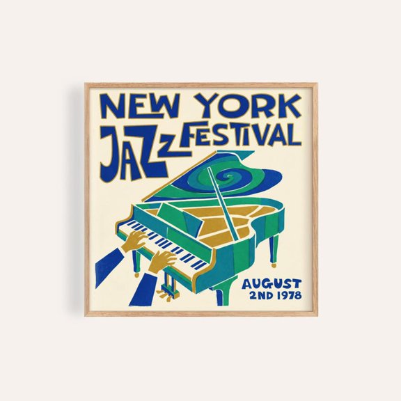 Jazz Festival Stylized Piano Hands Poster 8x12 UNFRAMED