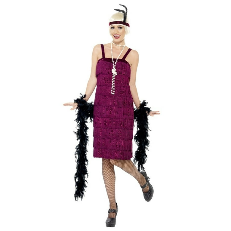 Jazz Flapper Costume Burgundy Adult Jazz Flapper Costume Burgundy Adult