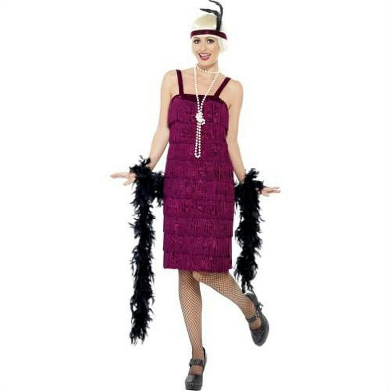 Jazz Flapper Costume Burgundy Adult Jazz Flapper Costume Burgundy Adult
