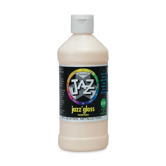 Jazz Gloss Tempera - Gloss, Metallic Pearl, 16 oz bottle