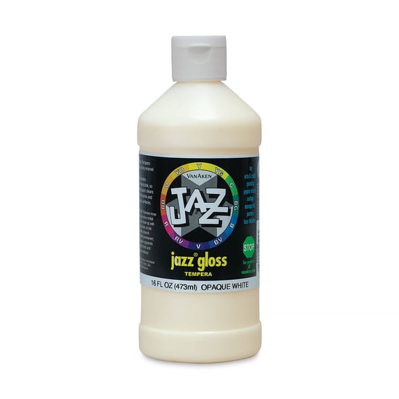 Jazz Gloss Tempera - Gloss, White, 16 oz bottle