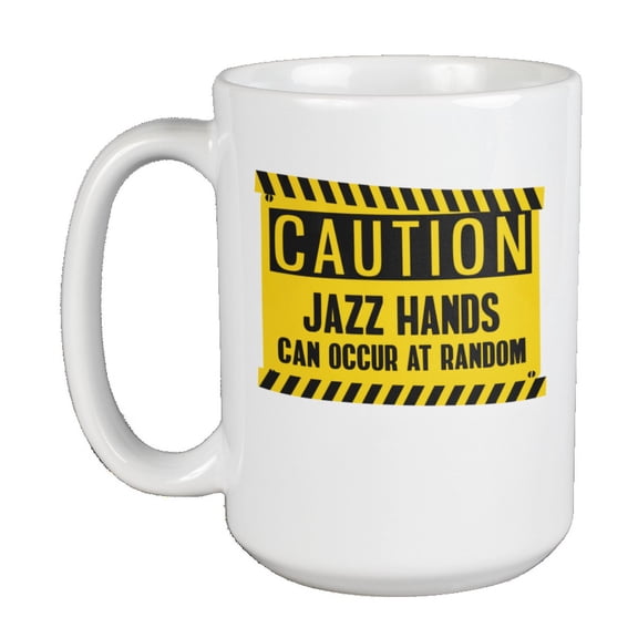 Jazz Hands Caution, Music Coffee & Tea Mug or Decor for Musicians (15oz)