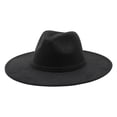 thumbnail image 1 of Jazz Hat Hiking Events Adults Dress up Bridal Engagement Party Wide Brim Hat Black, 1 of 9