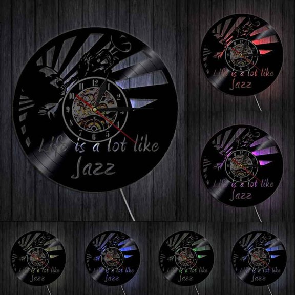 Jazz Is A Lot Like Life Vinyl Record Clock Music Quotes Wall Art Vintage Wall Clock Jazz Art Music Clock Gift For Jazz Lovers