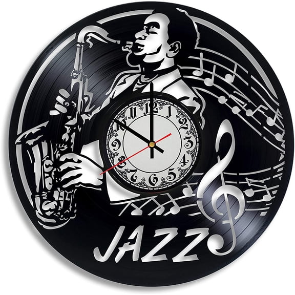 Jazz Lover Gift Vinyl Wall Clock, Jazz Artwork, Jazz Vinyl Clock, Jazz Wall Art, Music Lover Gift, Music Wedding Gift, Musical Artwork