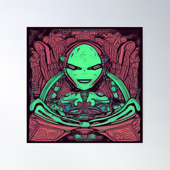 Jazz Luscombe The Alien Poster Wall Art, Modern Wall Decor For Living Room Bedroom, 12x18 UNFRAMED