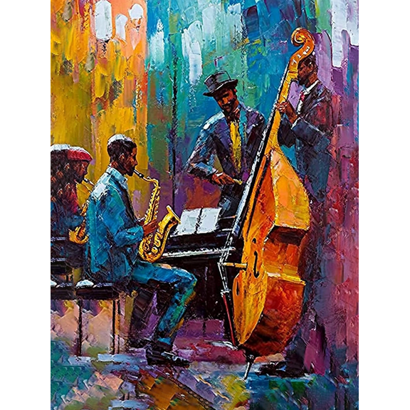 Jazz Music Canvas PaintingSuitable for Living Room Bedroom OfficeHotel Restaurant Decoration.