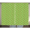 thumbnail image 1 of Ambesonne Jazz Music Curtains 2 Panel Set, Saxophones on Green, 108" x 84", Green Yellow Brown, 1 of 3