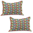 thumbnail image 1 of Jazz Music Knitted Quilt Pillowcover Set of 2, Abstract Retro Style Composition with Colorful Musical Instruments Party, Standard Queen Pillow Sham Bedroom, 30" x 20", Multicolor, by Ambesonne, 1 of 1