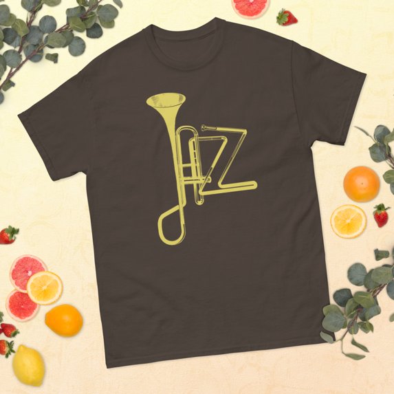 Jazz Music Retro Vintage Jazz Musician Graphic classic tee (Dark Chocolate, M)
